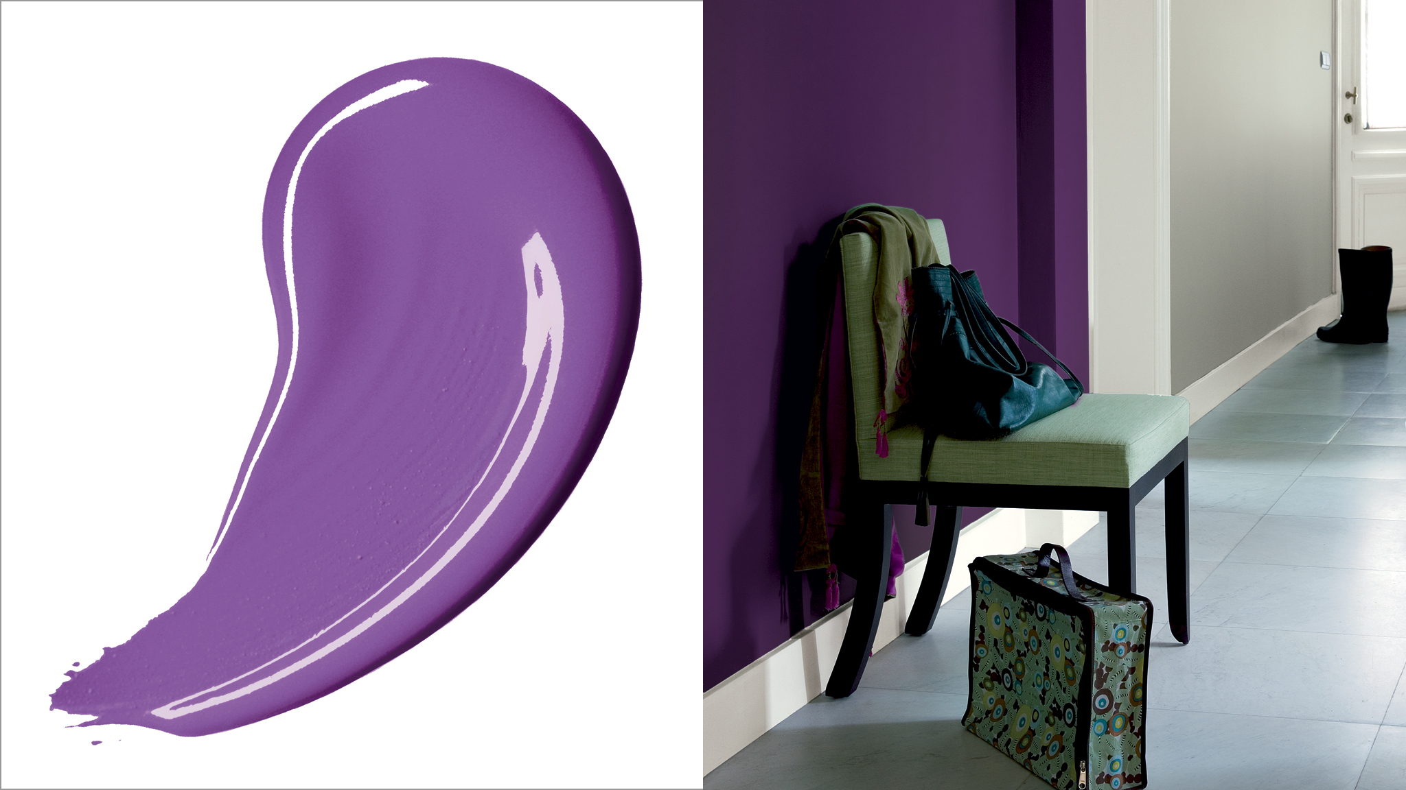 Buat ketegasan dengan warna ungu yang kaya Nuansa ungu yang kaya memancarkan kepercayaan diri dan harga diri, meskipun pada umumnya warna ini bekerja dengan sangat baik sebagai aksen dibandingkan sebagai warna keseluruhan.