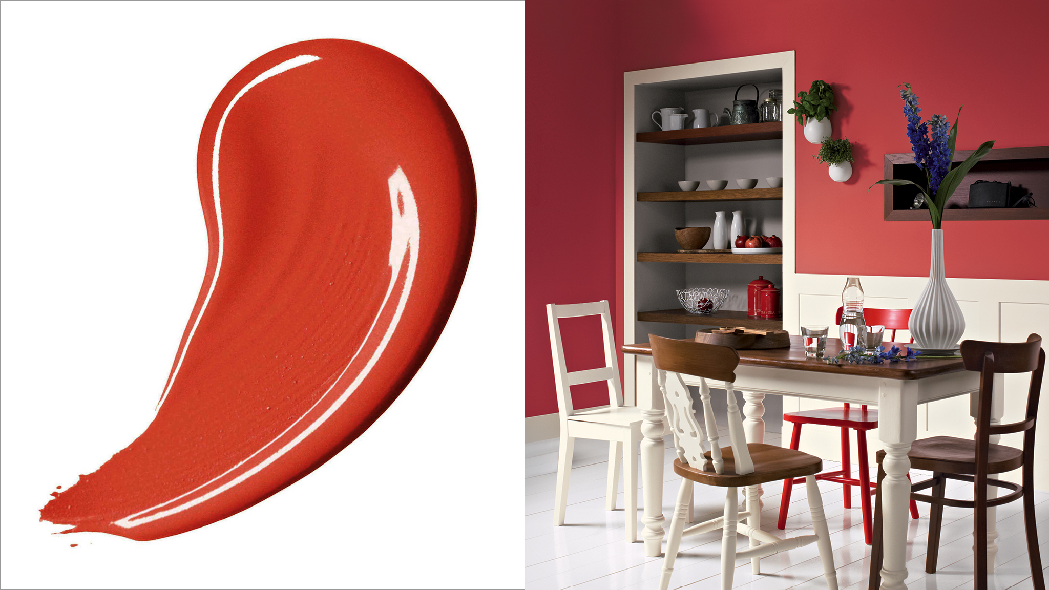 Ciptakan kehangatan dengan warna merah yang berenergi Merah adalah warna yang paling penuh energi dan dapat memberikan nuansa hangat dan ramah.