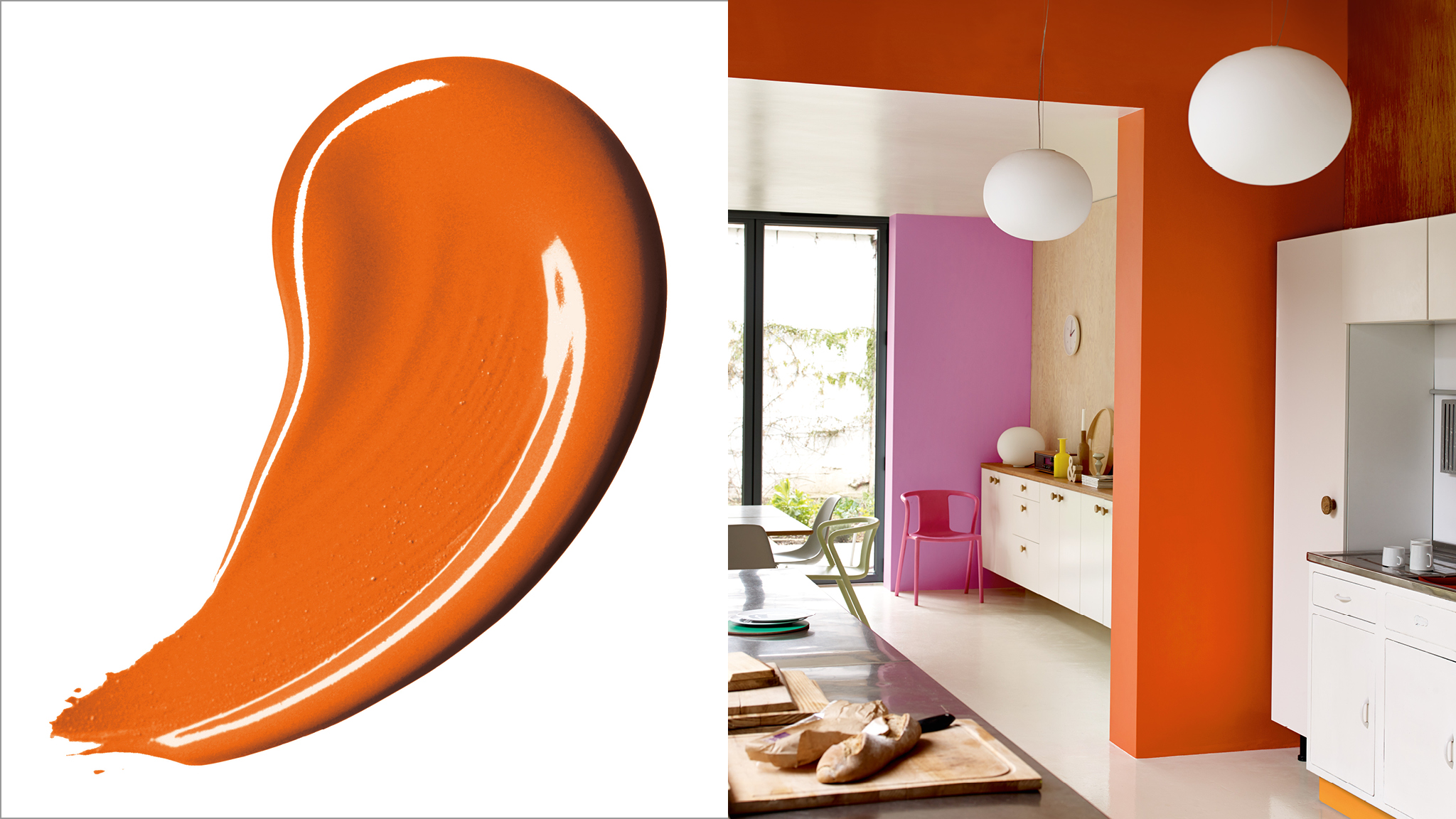 Ciptakan rumah yang menyenangkan dengan warna oranye Warna oranye identik dengan vitalitas. Cat dinding Anda dengan warna oranye dan Anda akan segera menciptakan kesan bahwa rumah ini hidup dan bahagia.